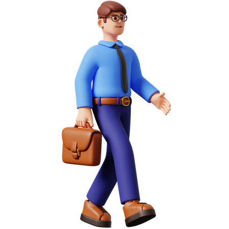 Businessman Go To Work  3D Illustration