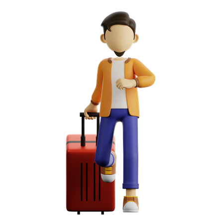 Businessman going on business trip  3D Icon