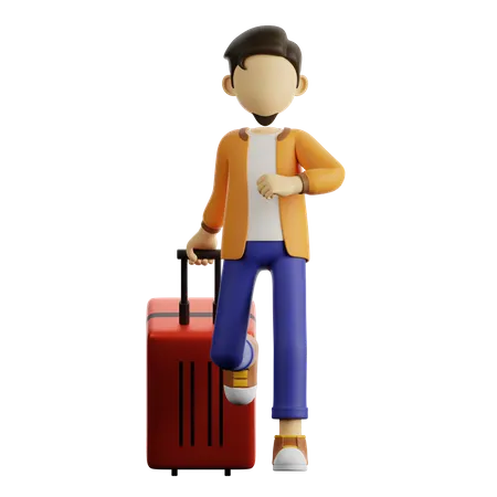 Businessman going on business trip 3D Illustration