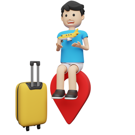 Businessman going on new destination Location  3D Icon