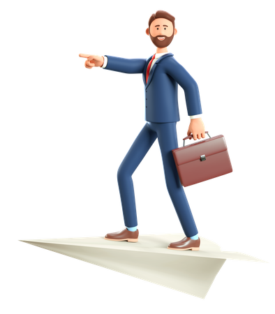 Businessman going to office  3D Illustration