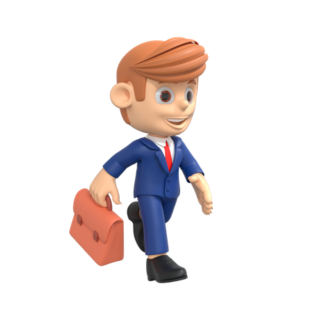 Businessman Going To Office  3D Illustration