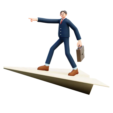 Businessman Going To Office  3D Illustration