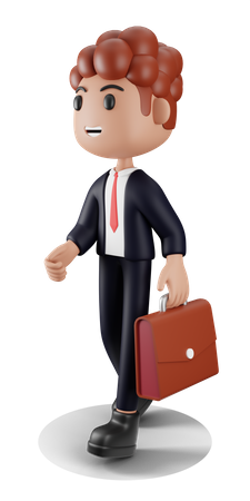 Businessman going to office 3D Illustration