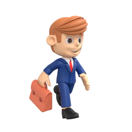 Businessman Going To Office  3D Illustration