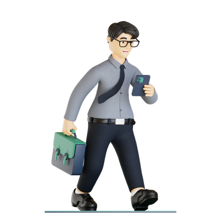 Businessman going to office  3D Illustration
