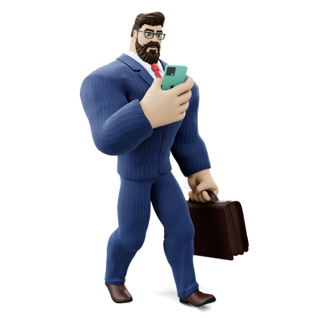 Businessman Going To Work  3D Icon