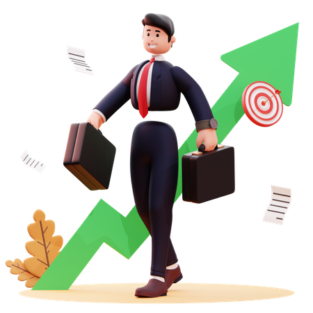 Businessman going to work  3D Icon