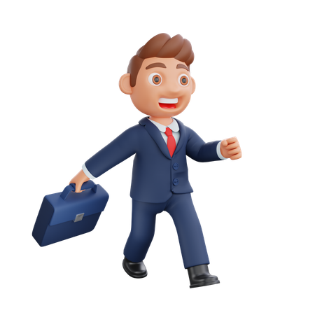 Businessman going to work  3D Icon