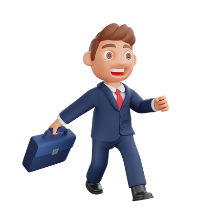 Businessman going to work  3D Illustration