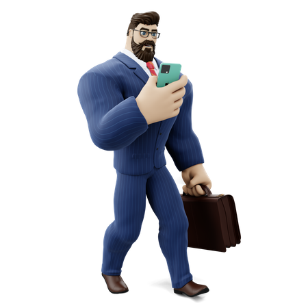 Businessman Going To Work 3D Illustration