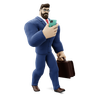 3d businessman going to work illustration