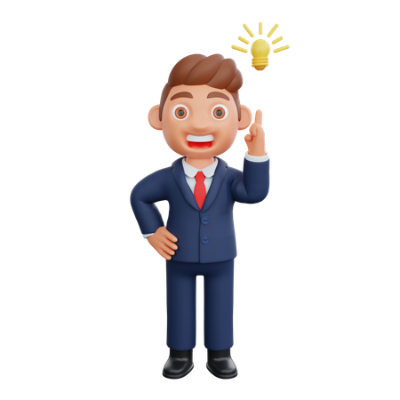 Businessman got an idea  3D Icon