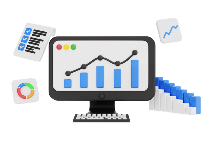 Businessman Growth Graph  3D Illustration