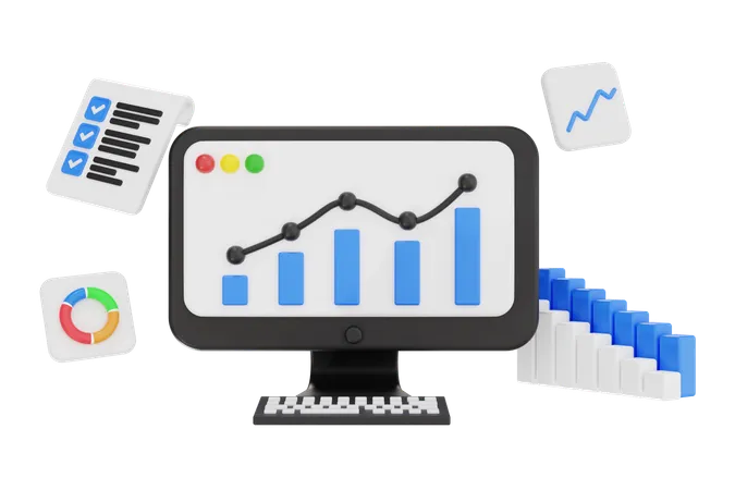 Businessman Growth Graph  3D Illustration