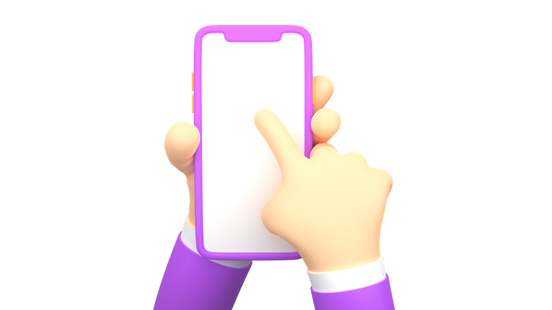 Businessman hand holding smartphone with blank screen for mockup template  3D Illustration