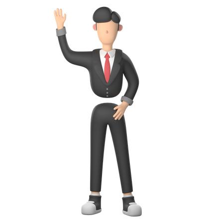 Businessman Hand Raised Up  3D Illustration