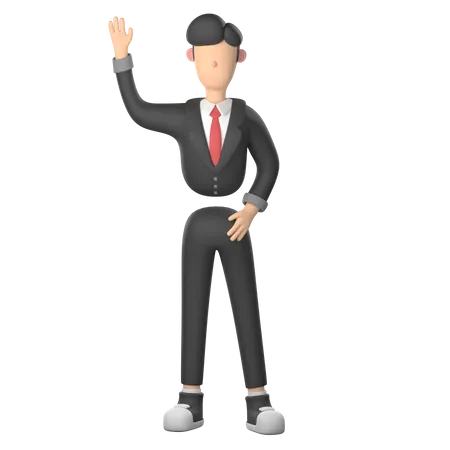 Businessman Hand Raised Up  3D Illustration