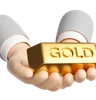businessman hands holding gold bar