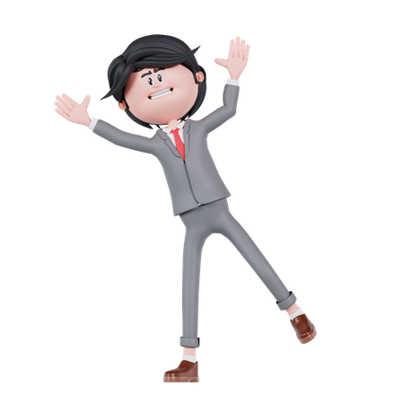 Businessman Happy  3D Illustration