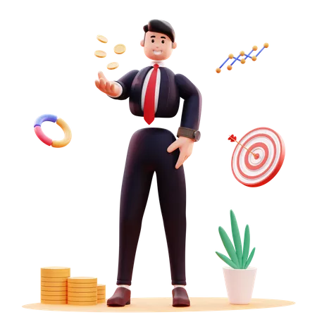 Businessman have capital for investment  3D Illustration