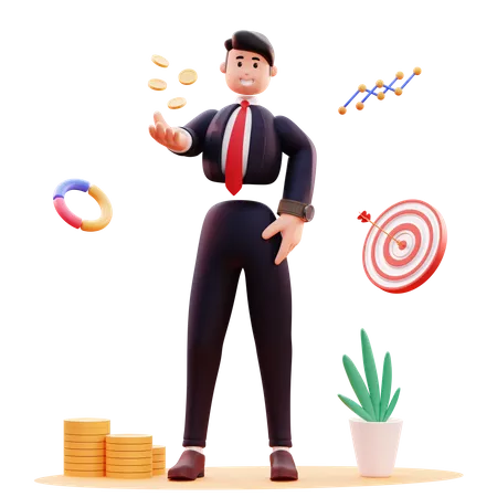 Businessman have capital for investment 3D Illustration
