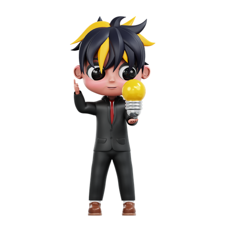 Businessman Have Creative Ideas  3D Illustration