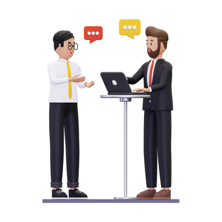 Businessman having conversation with new applicant  3D Illustration