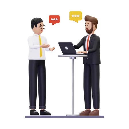 Businessman having conversation with new applicant  3D Illustration