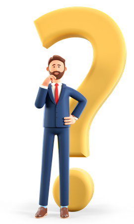 Businessman having doubt  3D Icon