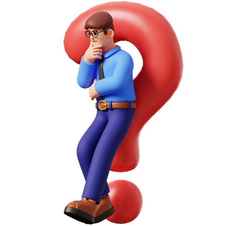 Businessman Having Doubt  3D Icon