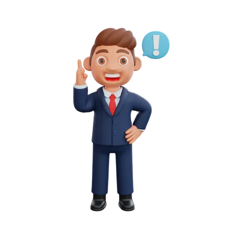 Businessman having doubt  3D Illustration