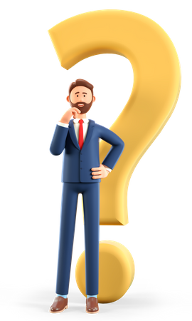 Businessman having doubt  3D Illustration