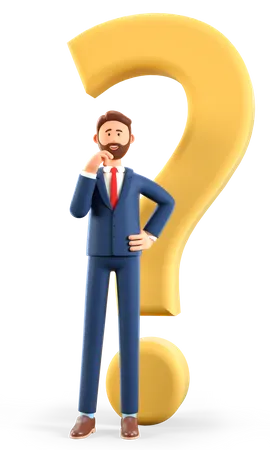 Businessman having doubt  3D Illustration