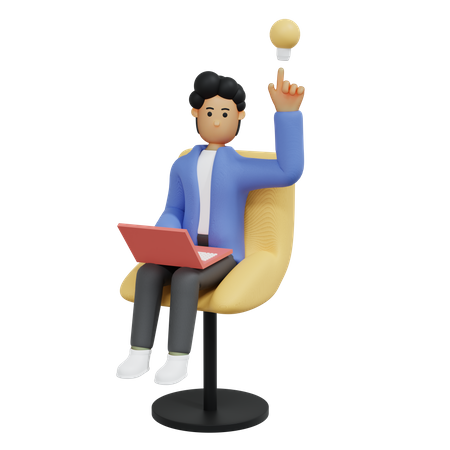 Businessman having idea  3D Icon