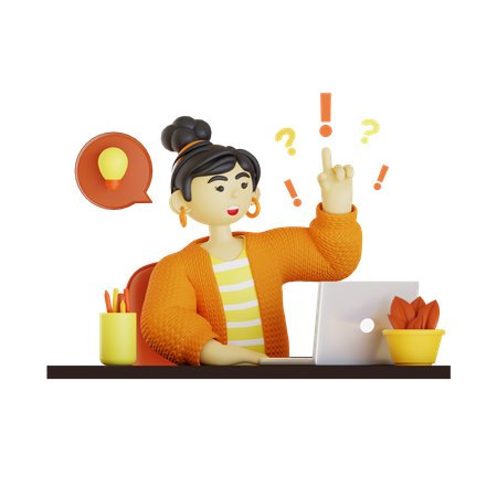 Businessman Having idea  3D Icon