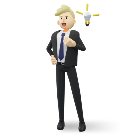 Businessman having idea  3D Illustration