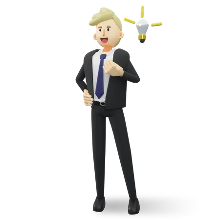 Businessman having idea  3D Illustration