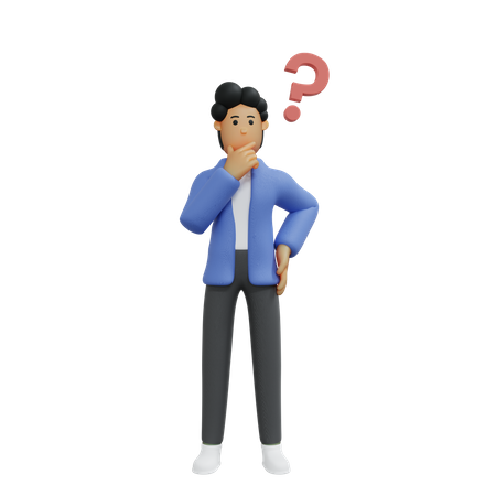 Businessman having question  3D Icon