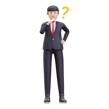 Businessman Having Question  3D Icon