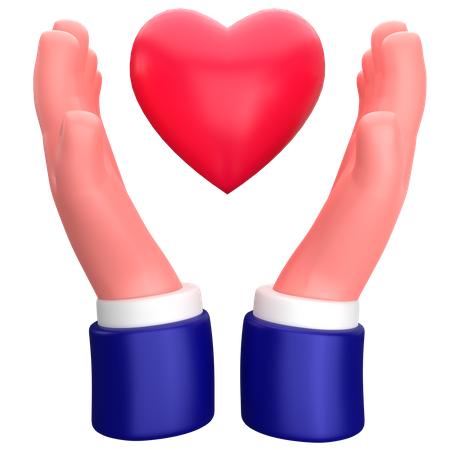 Businessman heart hands or care gesture sign 3D Icon
