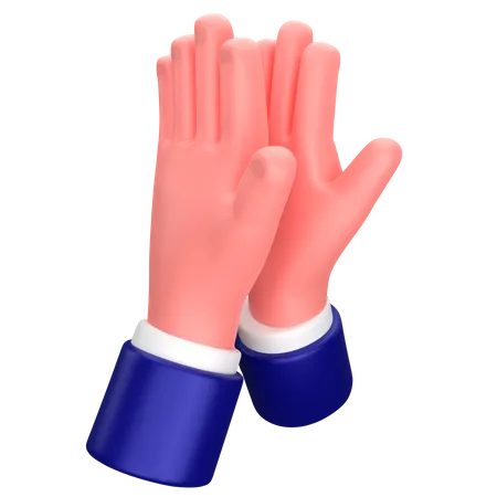 Businessman high five gesture sign  3D Icon