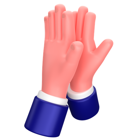 Businessman high five gesture sign  3D Icon