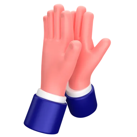 Businessman High Five Gesture Sign 3 D Illustration 3D Icon