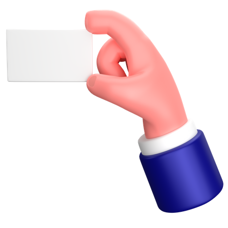 Businessman holding a blank card sign banner gesture  3D Icon