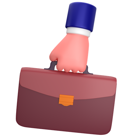Businessman holding a briefcase gesture sign  3D Icon