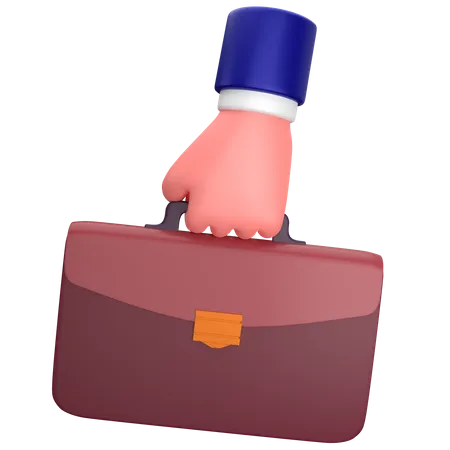 Businessman Holding A Briefcase Gesture Sign 3 D Illustration 3D Icon