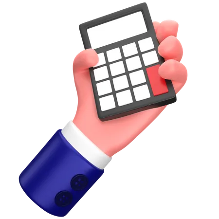 Businessman holding a calculator gesture sign  3D Icon
