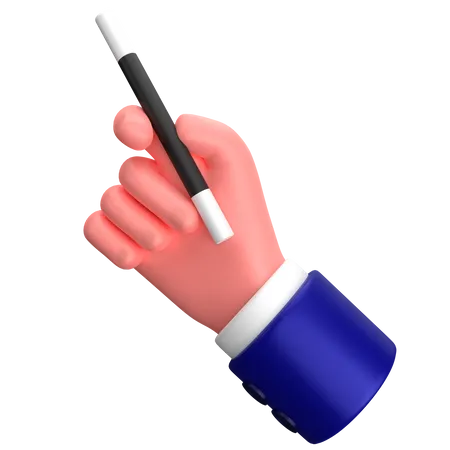 Businessman Holding A Magic Wand Gesture 3 D Illustration 3D Icon