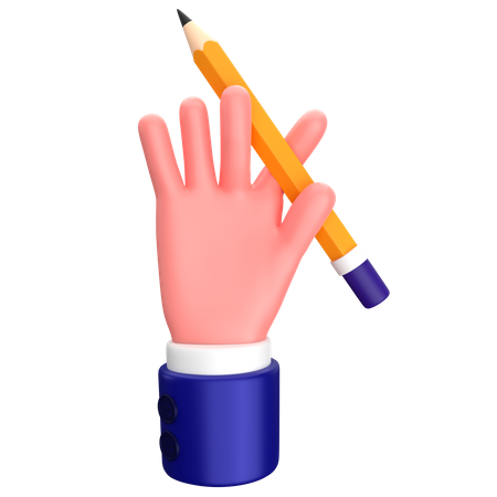 Businessman holding a pencil hand gesture  3D Icon